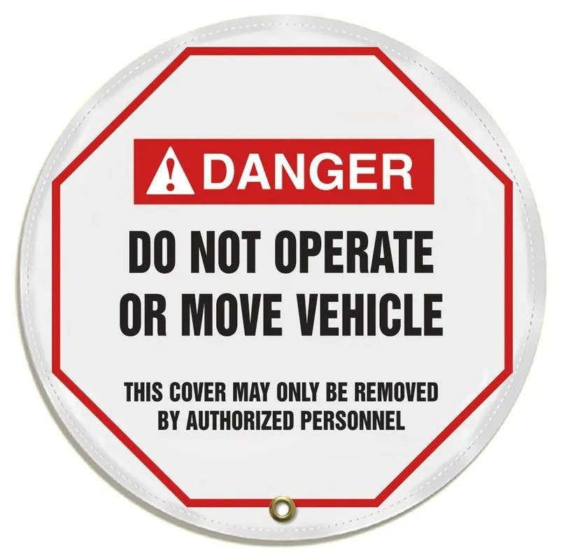 AccuformNMC KDD7 ANSI Danger Steering Wheel Message Cover, Do Not Operate Or Move Vehicle