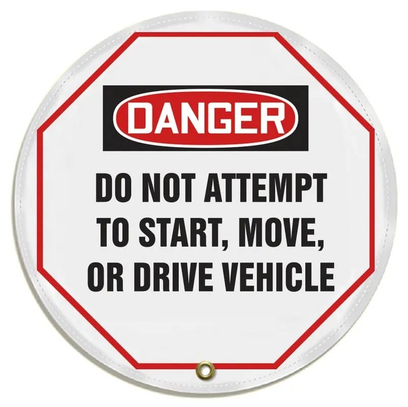 AccuformNMC KDD7 OSHA Danger Steering Wheel Message Cover, Do Not Attempt To Start, Move, Or Drive Vehicle