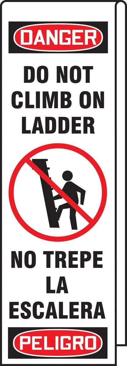 AccuformNMC KLB761 Bilingual Ladder Shield OSHA Danger Wrap, Do Not Climb On Ladder, Spanish/English