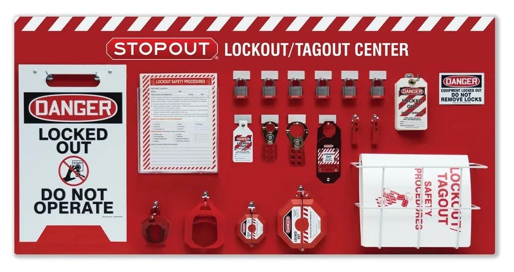 AccuformNMC KST300 6-Padlock Stopout, Standard Lockout Centers, Combo Kit, 27" H x 54" W