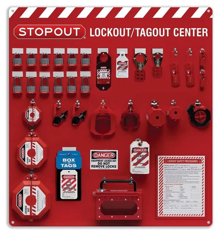 AccuformNMC KST301 12-Padlock Stopout Deluxe Lockout Centers, Combo Kit, 40" H x 37" W