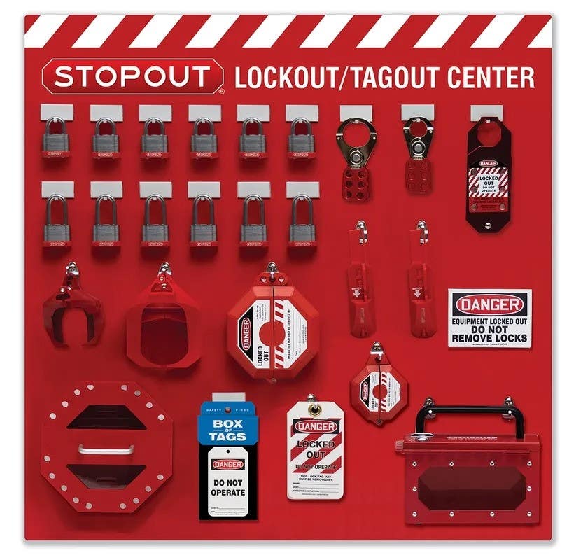 AccuformNMC KST302 12-Padlock Stopout Group Lockout Centers, Combo Kit, 32" H x 32" W