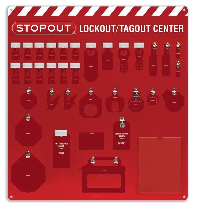AccuformNMC KST311 12-Padlock Stopout, Deluxe Lockout Centers, Board Only, 40" H x 37" W
