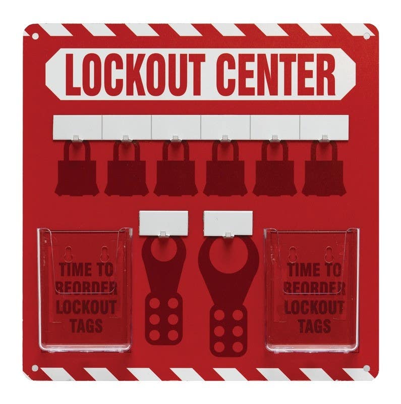 AccuformNMC KST8 6-Padlock Lockout Store-Board, 14" x 14"