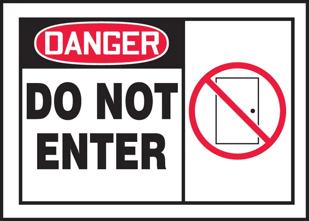 AccuformNMC LADM002XVE OSHA Danger Safety Label, Do Not Enter, Adhesive Dura Vinyl, 3-1/2" H x 5" W
