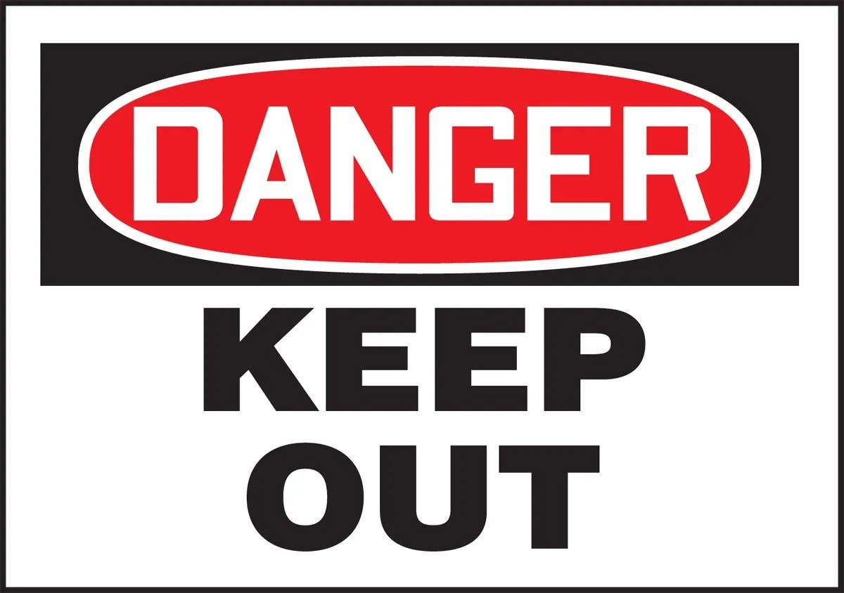 AccuformNMC LADM015VSP OSHA Danger Safety Label, Keep Out, Adhesive Vinyl, 3-1/2" H x 5" W, 5/Pk