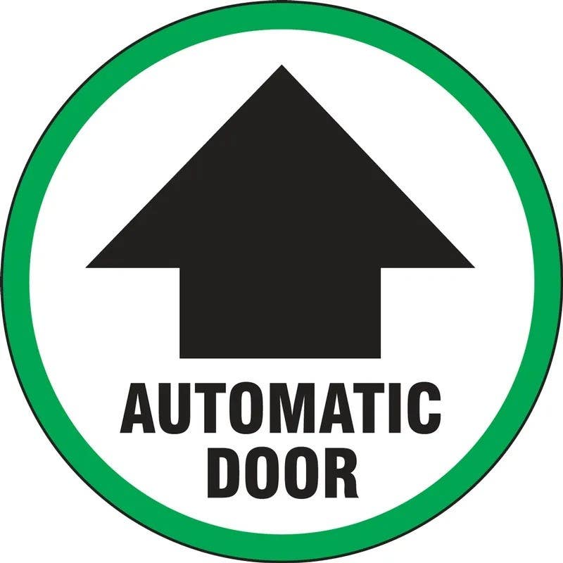 AccuformNMC LADM201E Double-Sided Door Stickers, Automatic Door, 6" x 6"