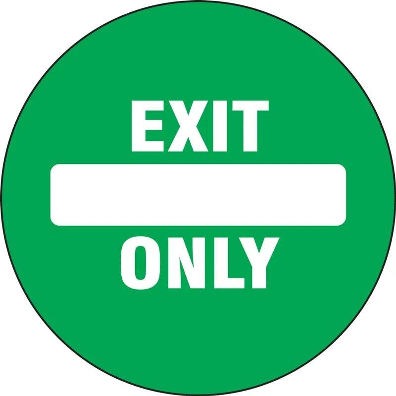 AccuformNMC LADM204E Double-Sided Door Stickers, No Entry - Exit Only, 6" x 6"
