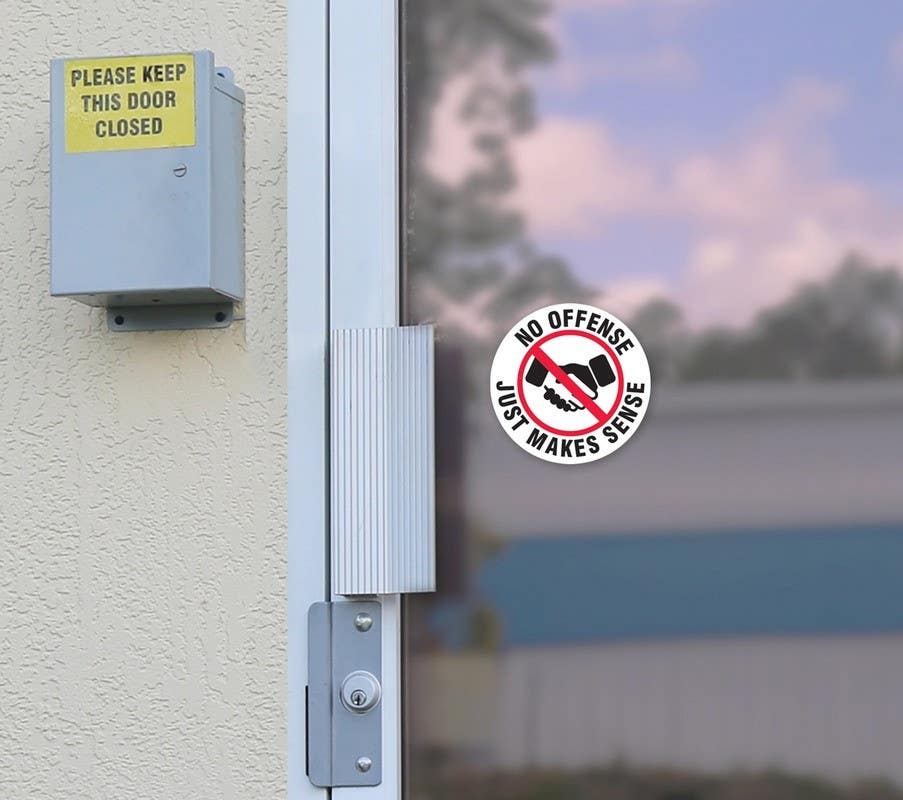 AccuformNMC LADM40 Door Entry Label, No Offense Just Makes Sense, 5/Pk