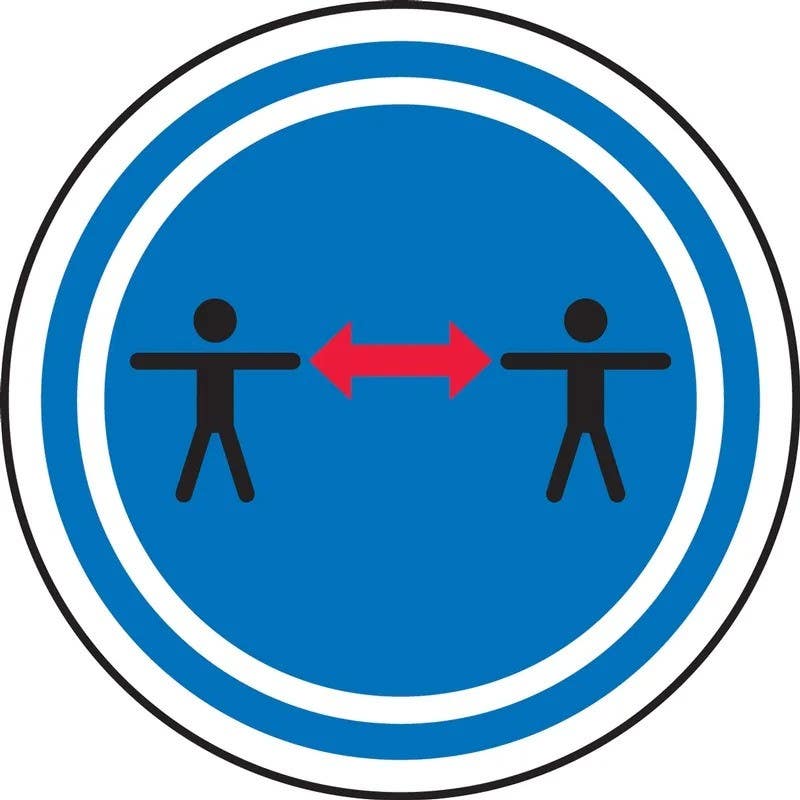 AccuformNMC LADM42 Safety Label, Social Distance Symbol, 5/Pk