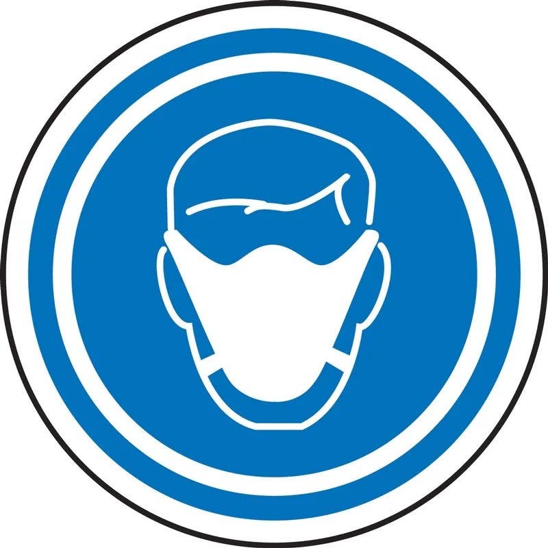 AccuformNMC LADM43 Safety Label, Face Mask Symbol, 5/Pk