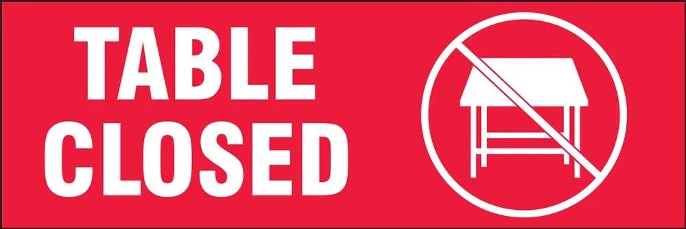 AccuformNMC LADM5 Table Closed Label, Adhesive Vinyl, 5/Pk