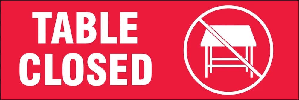 AccuformNMC LADM5 Table Closed Label, Adhesive Dura-Vinyl