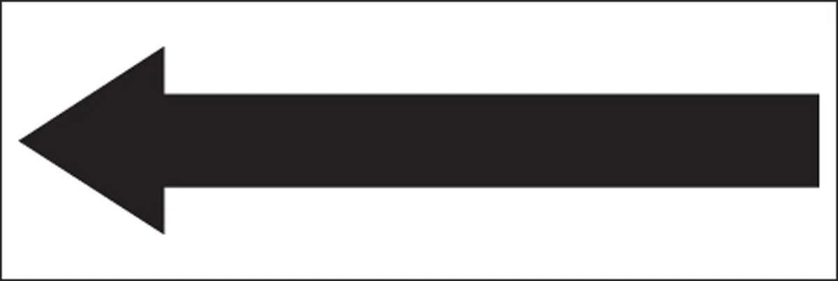 AccuformNMC LADM Direction & Location Arrow Label, Adhesive Vinyl, 2" H x 6" W, 5/Pk