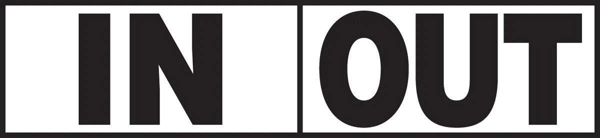 AccuformNMC LADM515XVE Safety Label, In Out, Adhesive Dura Vinyl, 2" H x 9" W