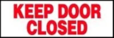 AccuformNMC LADM525 Safety Label, Keep Door Closed, Adhesive Dura-Vinyl, 4" H x 12" W