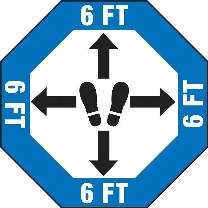 AccuformNMC LADM56 Safety Label, 6 Ft - Footprint Images, Adhesive Vinyl, 5/Pk