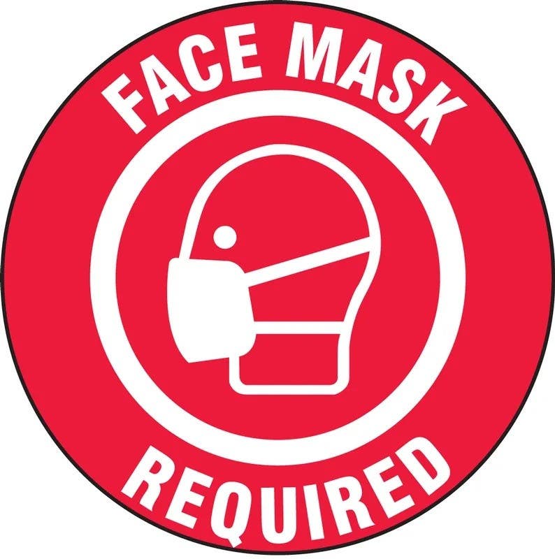 AccuformNMC LADM5 Safety Label, Face Mask Required, Adhesive Vinyl, 5/Pk