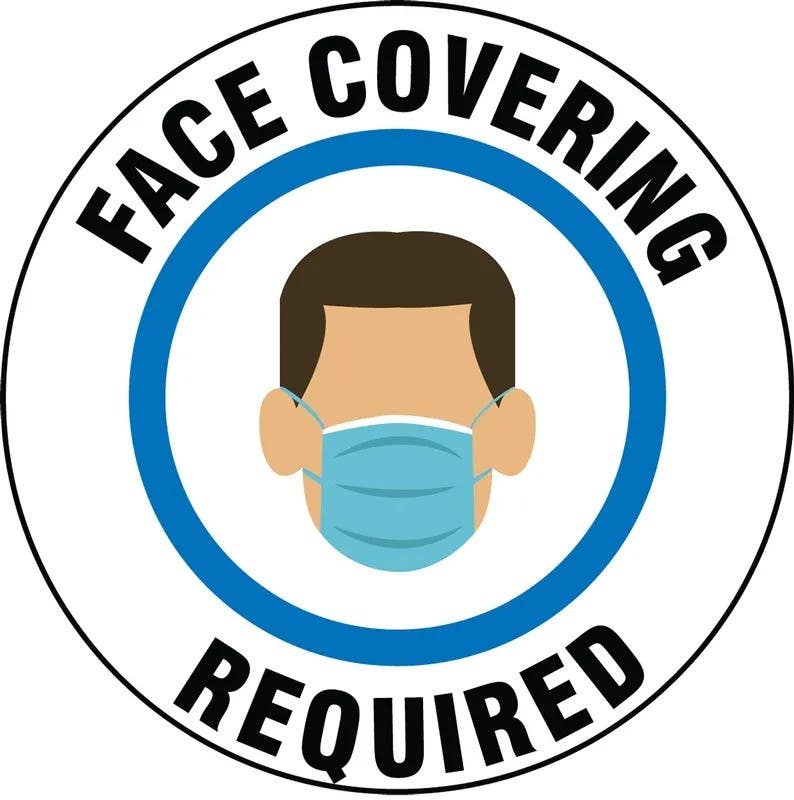 AccuformNMC LADM58 Safety Label, Face Covering Required, Adhesive Vinyl, 5/Pk