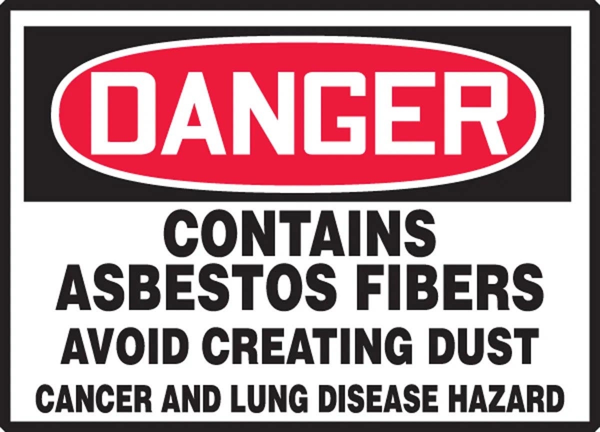 AccuformNMC LCAW OSHA Danger Safety Label, Contains Asbestos Fibers..., Adhesive Vinyl, 5/Pk