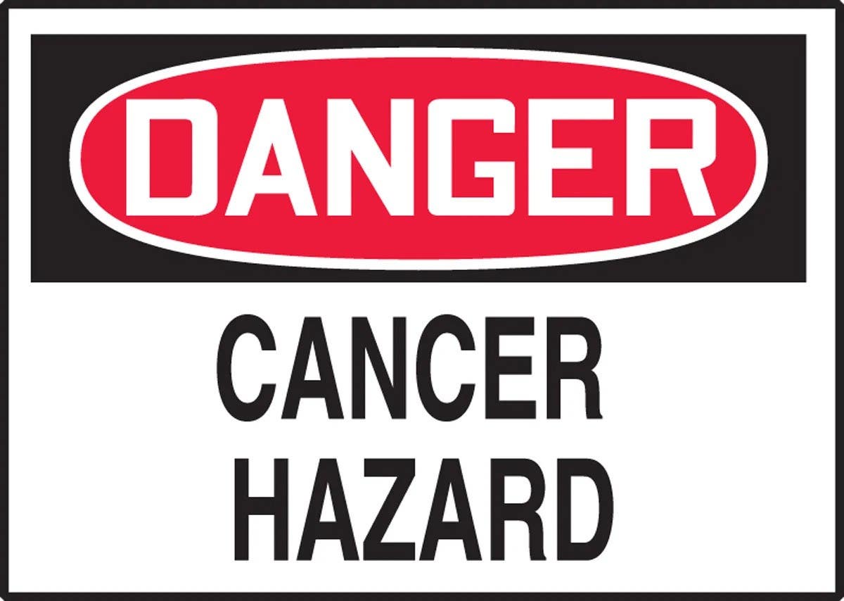 AccuformNMC LCAW OSHA Danger Safety Label, Cancer Hazard, Adhesive Vinyl, 5/Pk