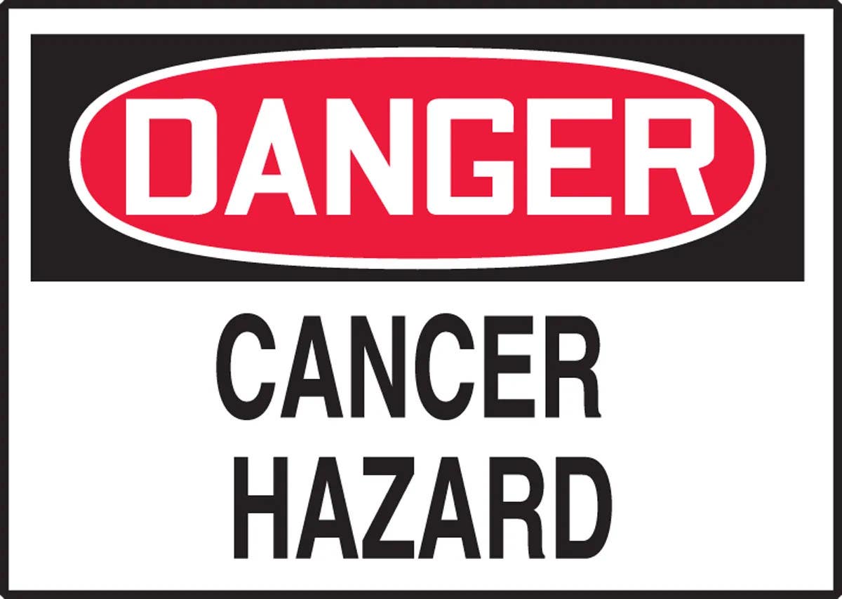 AccuformNMC LCAW OSHA Danger Safety Label, Cancer Hazard, Adhesive Dura Vinyl