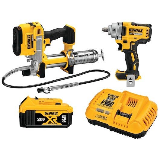 Dewalt DCK206P1 Wrench/Grease Gun Kit 20V