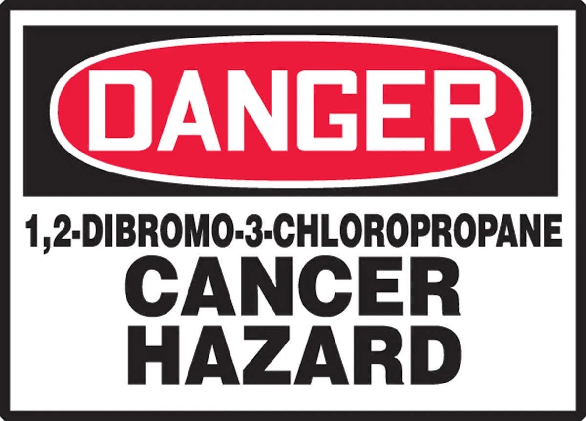 AccuformNMC LCAW110XVE OSHA Danger Safety Label, 1,2-Dibromo-3-Chloropropane…, Adhesive Dura Vinyl