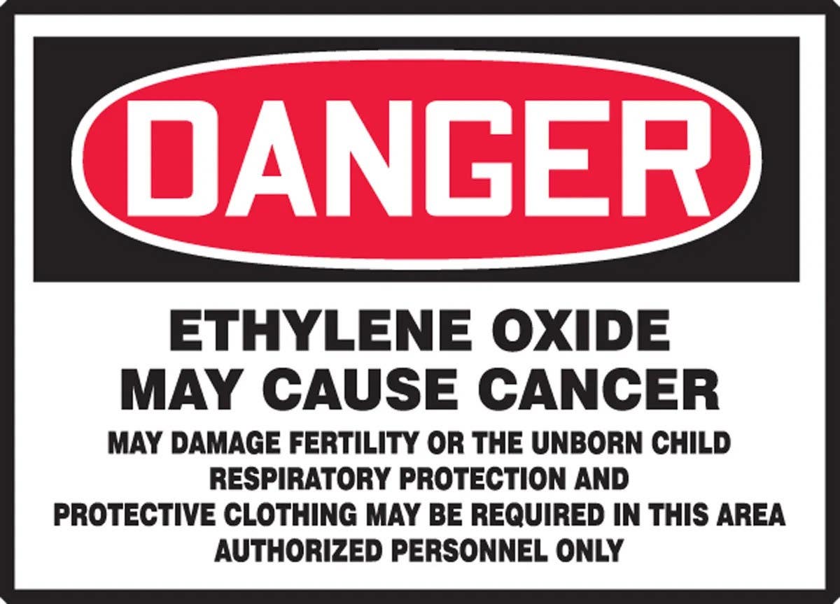 AccuformNMC LCAW11 Safety Label, Danger, Ethylene Oxide May Cause Cancer..., Adhesive Dura Vinyl