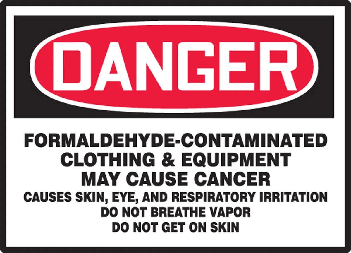 AccuformNMC LCAW11 OSHA Danger Safety Label, Formaldehyde-Contaminated…, Adhesive Vinyl, 5/Pk