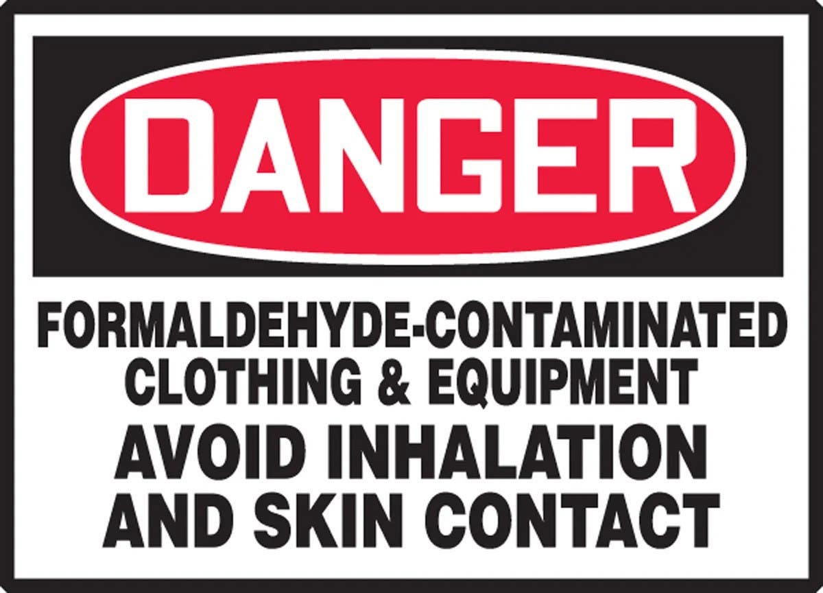 AccuformNMC LCAW130VSP OSHA Danger Safety Label, Formaldehyde-Contaminated Clothing & Equipment…, Adhesive Vinyl, 5/Pk