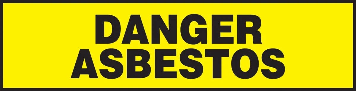AccuformNMC LCAW510 Chemical & Hazardous Safety Label, Danger Asbestos, Adhesive Dura-Vinyl, 2-1/4" H x 9" W