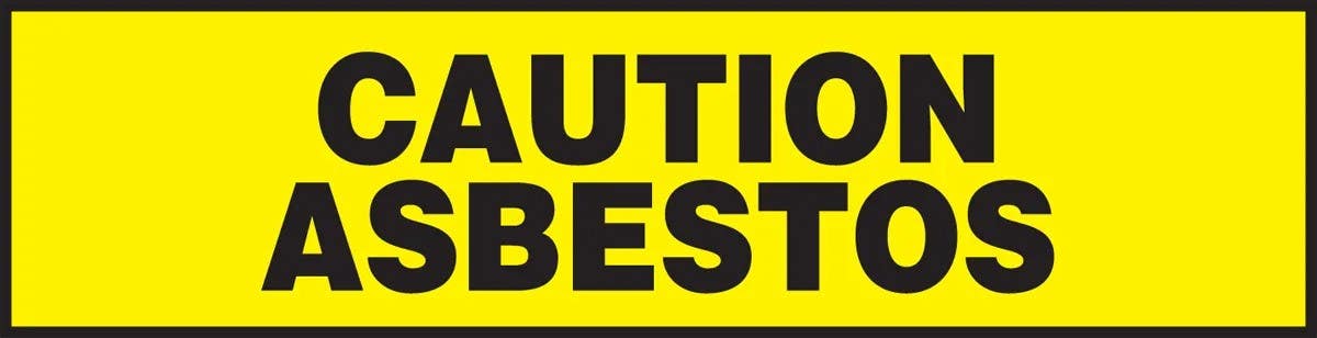 AccuformNMC LCAW511 Chemical & Hazardous Safety Label, Caution Asbestos, Adhesive Dura-Vinyl, 2-1/4" H x 9" W