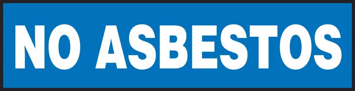 AccuformNMC LCAW513 Chemical & Hazardous Safety Label, No Asbestos, Adhesive Dura-Vinyl, 2-1/4" H x 9" W