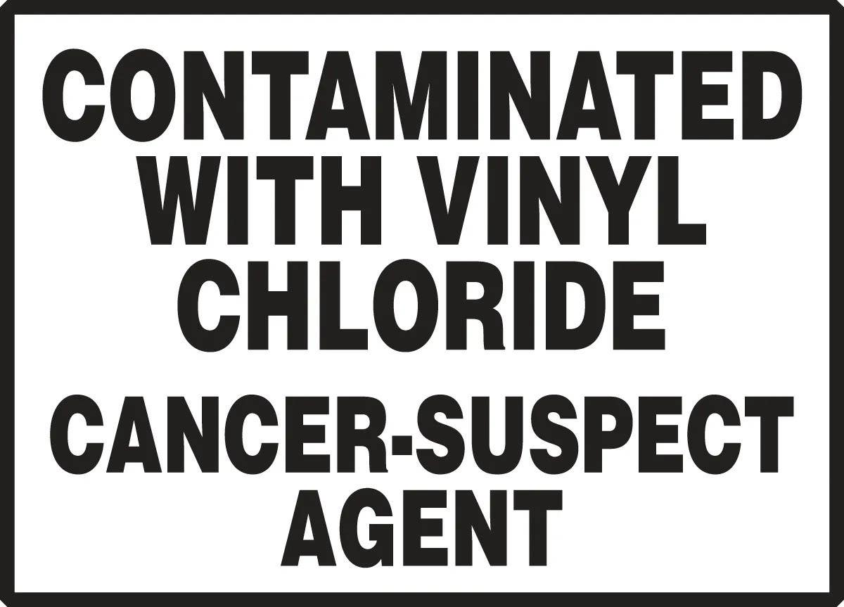 AccuformNMC LCAW530VSP Safety Label, Contaminated With Vinyl Chloride, Cancer-Suspect Agent, Adhesive Vinyl, 5/Pk