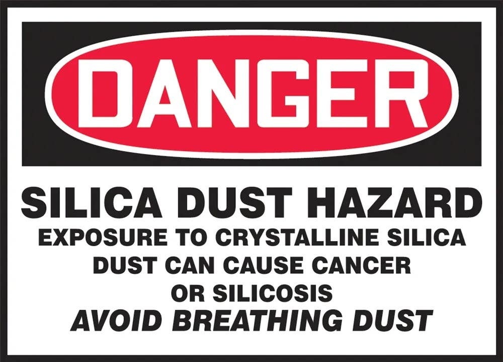 AccuformNMC LCHL002XVE OSHA Danger Safety Label, Silica Dust Hazard, Adhesive Dura Vinyl, 3-1/2" H x 5" W