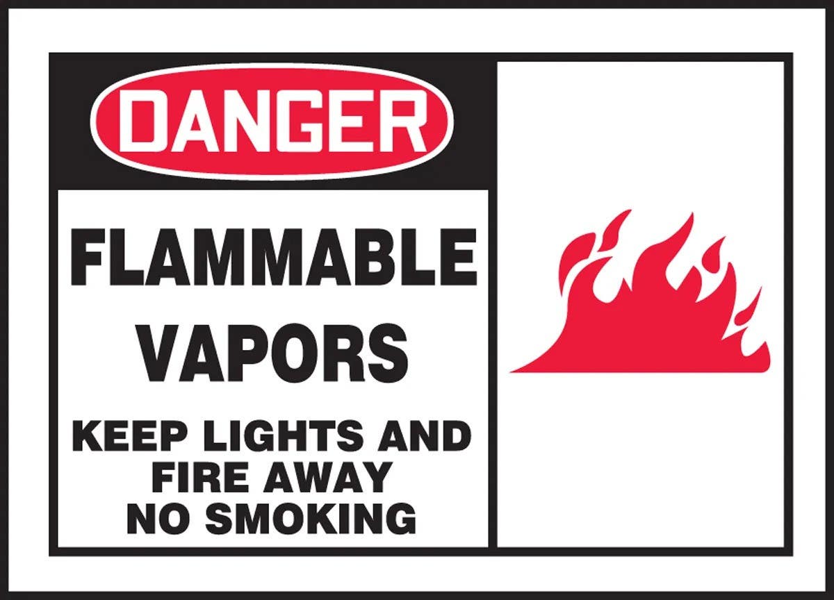AccuformNMC LCHL005VSP OSHA Danger Safety Label, Flammable Vapors…, Adhesive Vinyl, 3-1/2" H x 5" W, 5/Pk