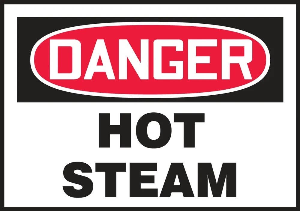AccuformNMC LCHL006XVE OSHA Danger Safety Label, Hot Steam, Adhesive Dura Vinyl, 3-1/2" H x 5" W
