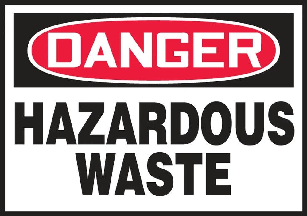 AccuformNMC LCHL016VSP OSHA Danger Safety Label, Hazardous Waste, Adhesive Vinyl, 3-1/2" H x 5" W, 5/Pk