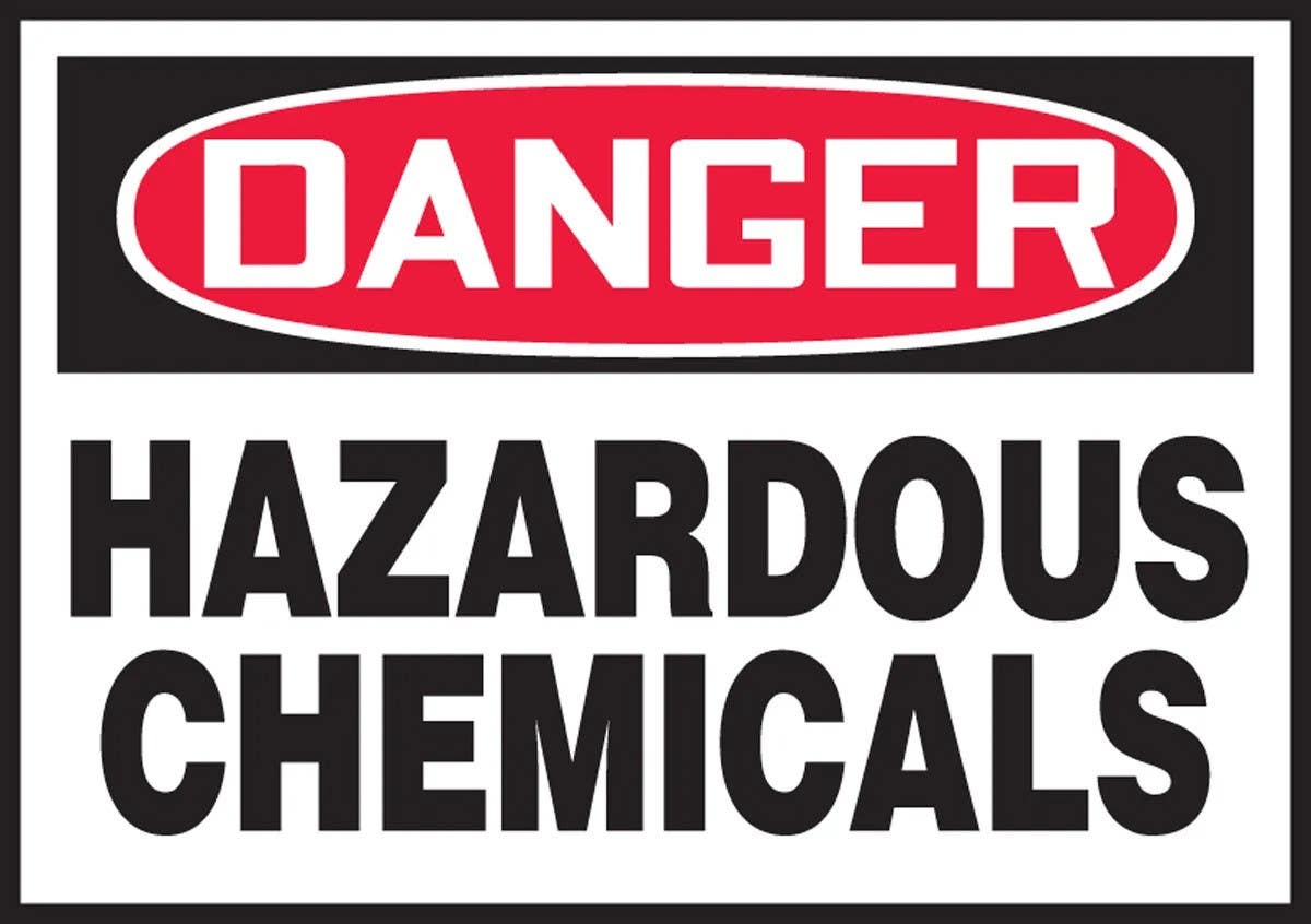 AccuformNMC LCHL024XVE OSHA Danger Safety Label, Hazardous Chemicals, Adhesive Dura Vinyl, 3-1/2" H x 5" W