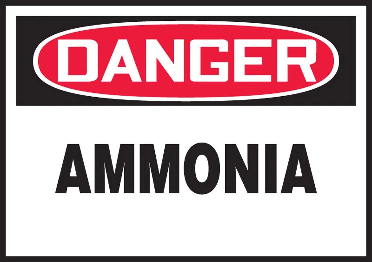 AccuformNMC LCHL147VSP OSHA Danger Safety Label, Ammonia, Adhesive Vinyl, 3-1/2" H x 5" W, 5/Pk