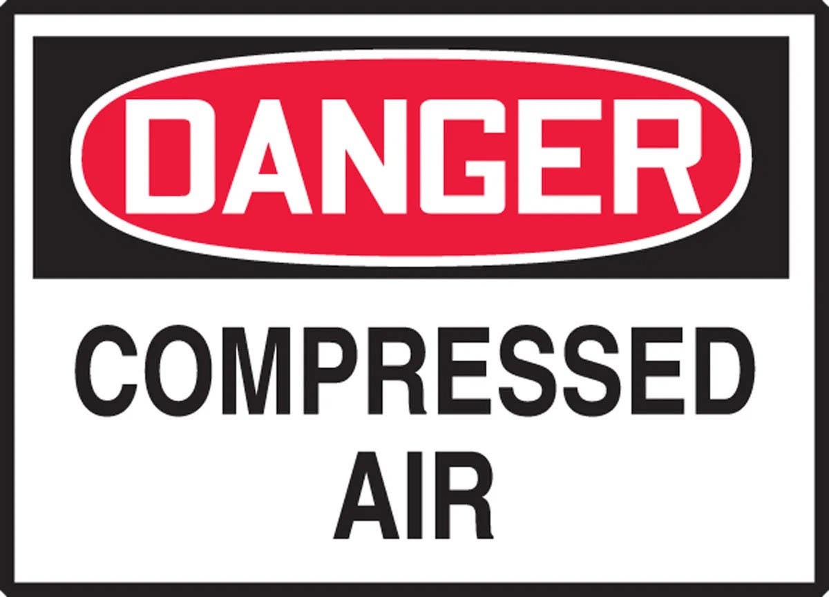 AccuformNMC LCHL149XVE OSHA Danger Safety Label, Compressed Air, Adhesive Dura Vinyl, 3-1/2" H x 5" W