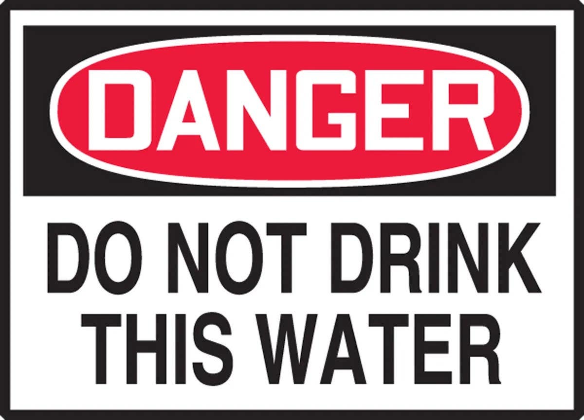 AccuformNMC LCHL152VSP OSHA Danger Safety Label, Do Not Drink This Water, Adhesive Vinyl, 3-1/2" H x 5" W, 5/Pk
