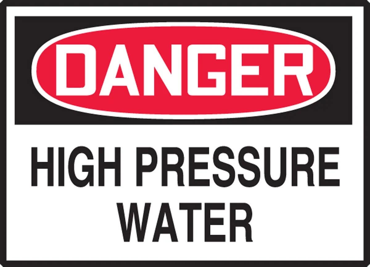 AccuformNMC LCHL160VSP OSHA Danger Safety Label, High Pressure Water, Adhesive Vinyl, 3-1/2" H x 5" W, 5/Pk