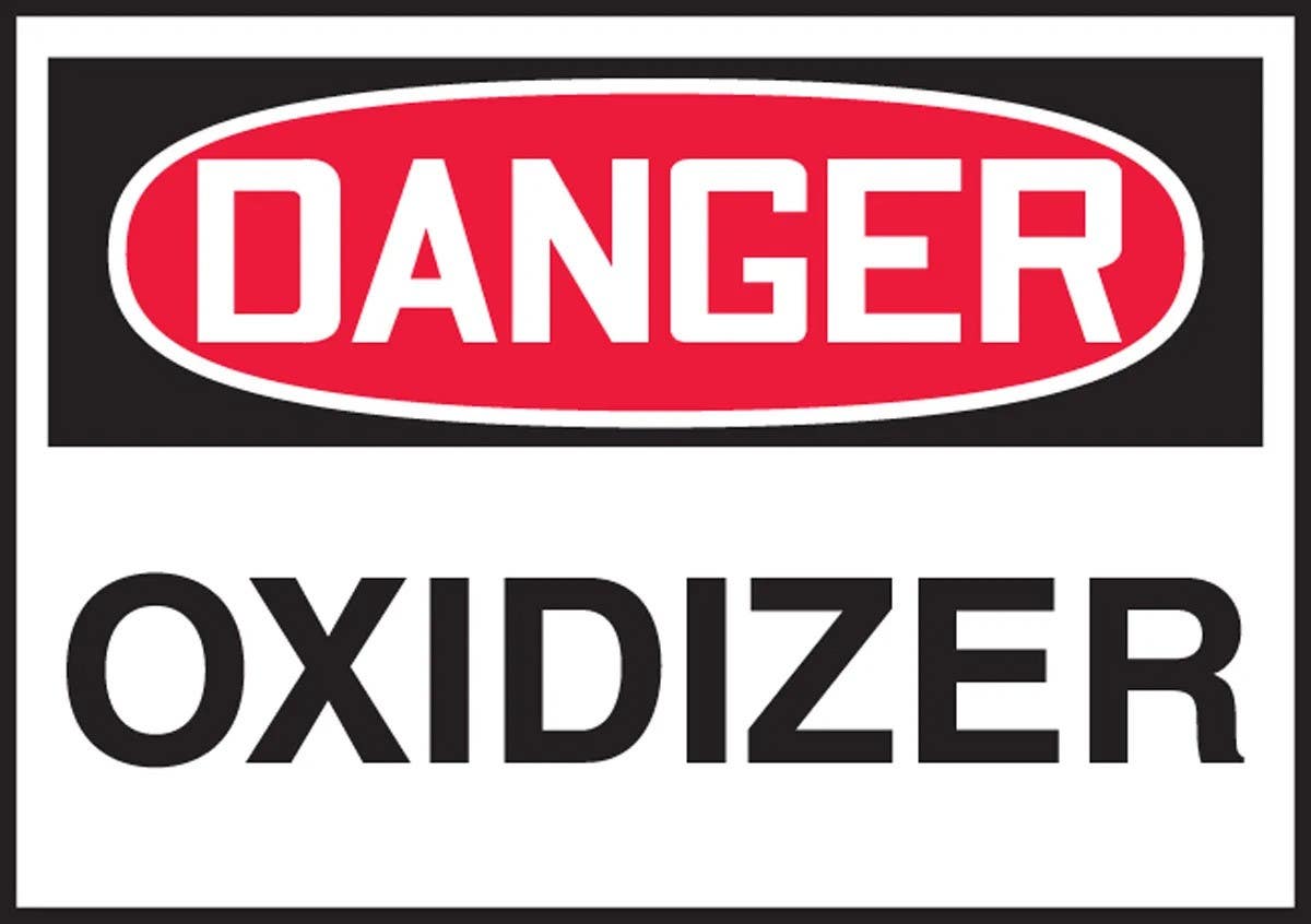 AccuformNMC LCHL291XVE OSHA Danger Safety Label, Oxidizer, Adhesive Dura Vinyl, 3-1/2" H x 5" W