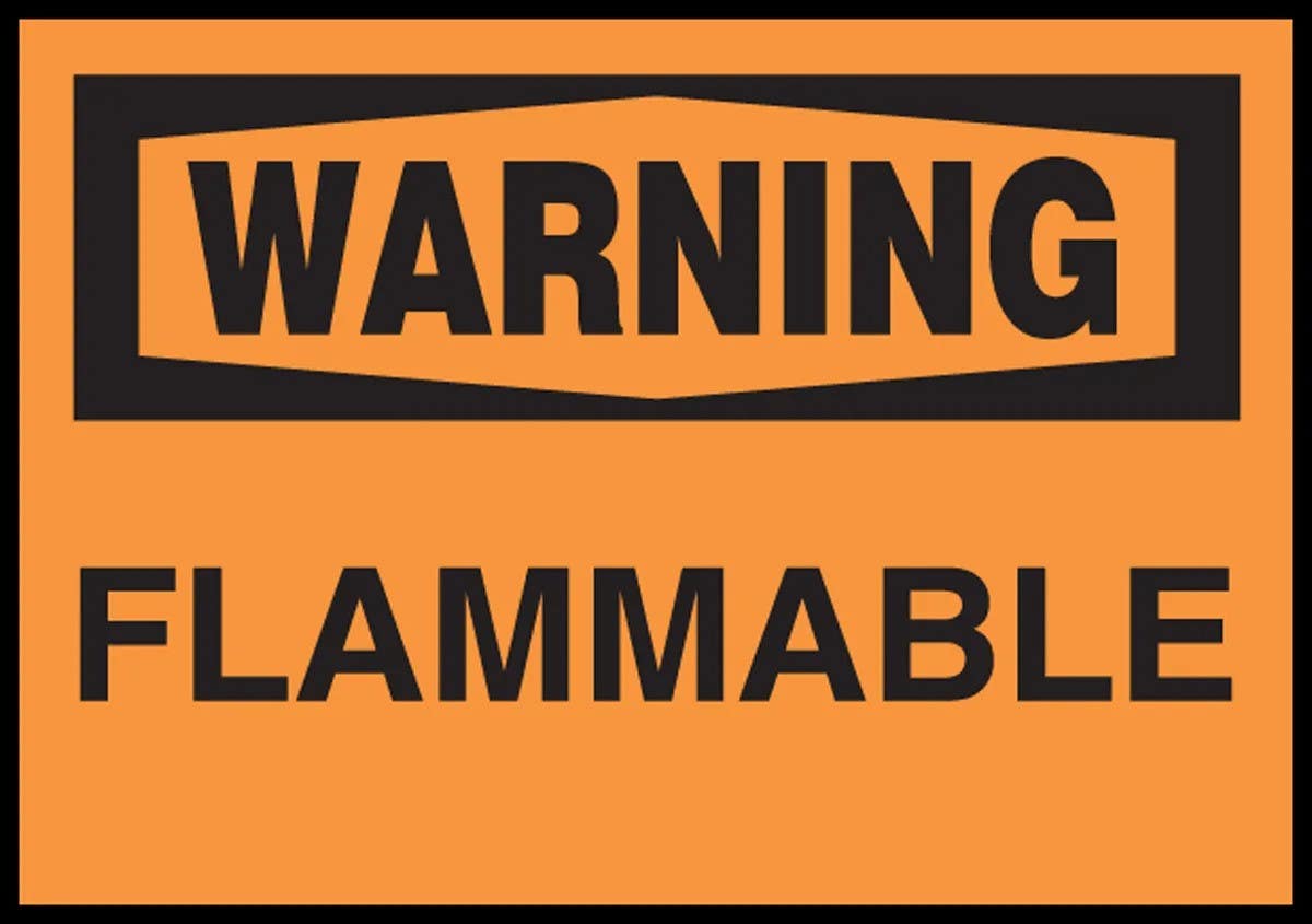 AccuformNMC LCHL325XVE OSHA Warning Safety Label, Flammable, Adhesive Dura Vinyl, 3-1/2" H x 5" W