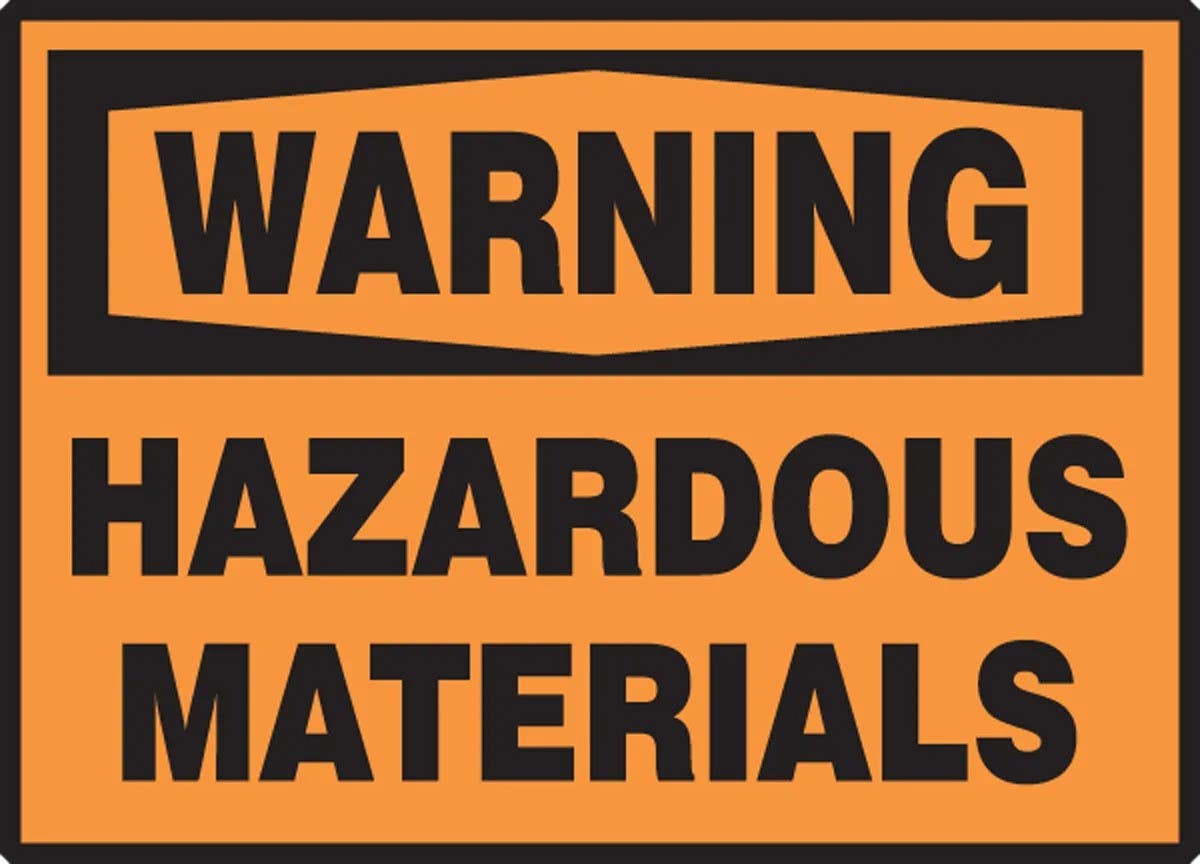 AccuformNMC LCHL326XVE OSHA Warning Safety Label, Hazardous Material, Adhesive Dura Vinyl, 3-1/2" H x 5" W