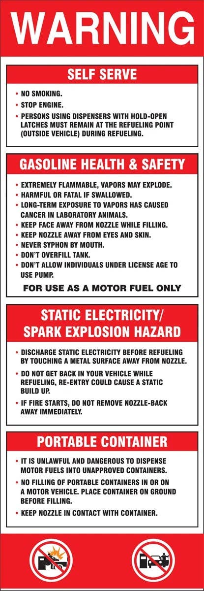 AccuformNMC LCHL339 Safety Label, Warning, Self Serve, Adhesive Dura-Vinyl, 12-1/4" H x 4-1/4" W