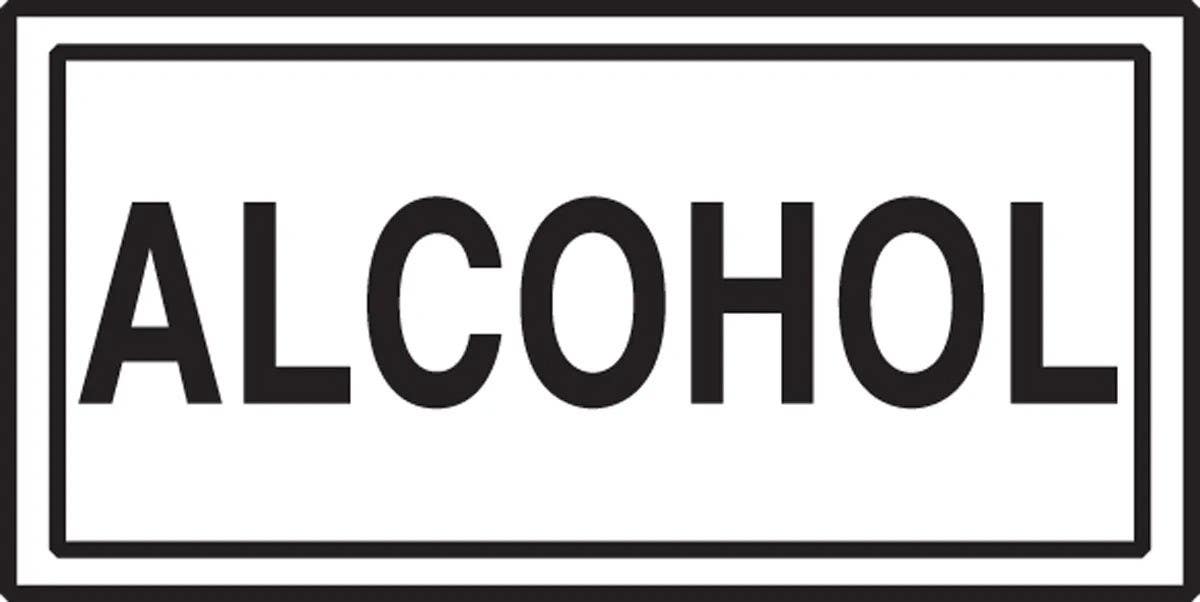 AccuformNMC LCHL528 Safety Label, Alcohol, Adhesive Dura-Vinyl, 3" H x 7" W