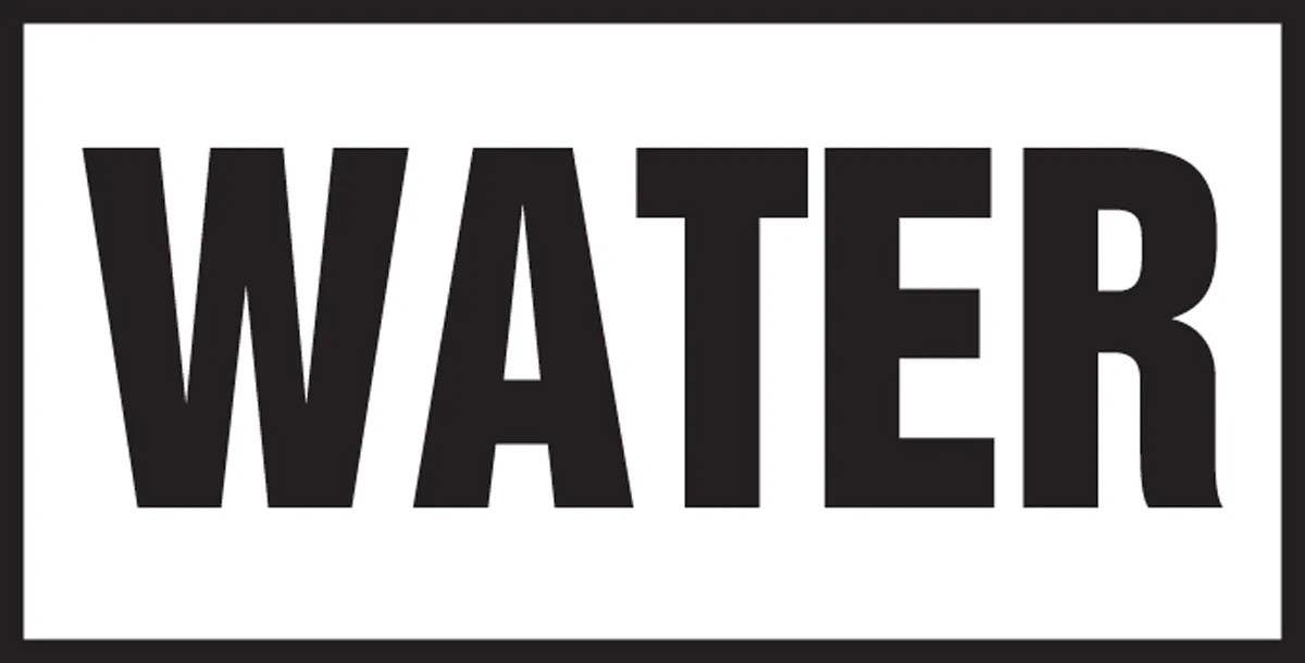 AccuformNMC LCHL533XVE Safety Label, Water, Adhesive Dura Vinyl, 1-1/2" H x 3" W